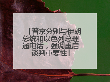 普京分别与伊朗总统和以色列总理通电话，强调重启谈判重要性