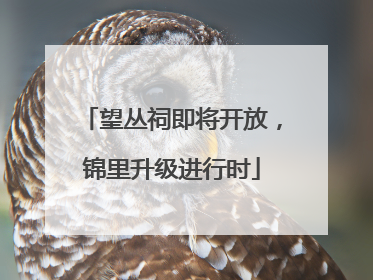 望丛祠即将开放，锦里升级进行时