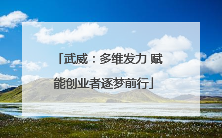 武威：多维发力 赋能创业者逐梦前行