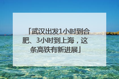 武汉出发1小时到合肥、3小时到上海，这条高铁有新进展
