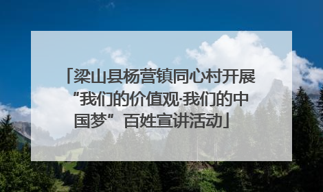 梁山县杨营镇同心村开展“我们的价值观·我们的中国梦”百姓宣讲活动