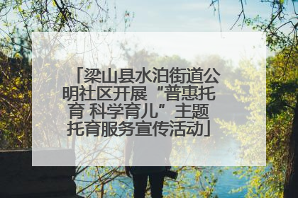 梁山县水泊街道公明社区开展“普惠托育 科学育儿”主题托育服务宣传活动