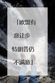 欧盟有意让步 特朗普仍不满意