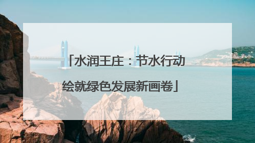 水润王庄：节水行动绘就绿色发展新画卷