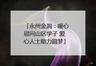 永州金洞：暖心慰问山区学子 爱心人士助力圆梦