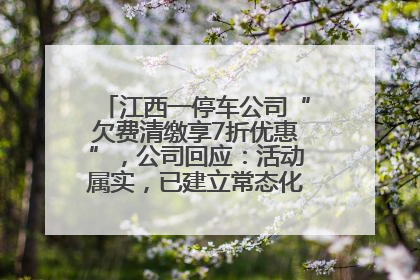江西一停车公司“欠费清缴享7折优惠”，公司回应：活动属实，已建立常态化诉讼追缴机制