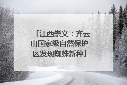 江西崇义：齐云山国家级自然保护区发现蜘蛛新种