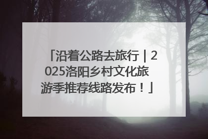 沿着公路去旅行｜2025洛阳乡村文化旅游季推荐线路发布！