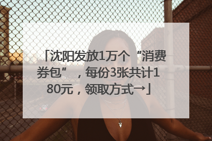 沈阳发放1万个“消费券包”，每份3张共计180元，领取方式→