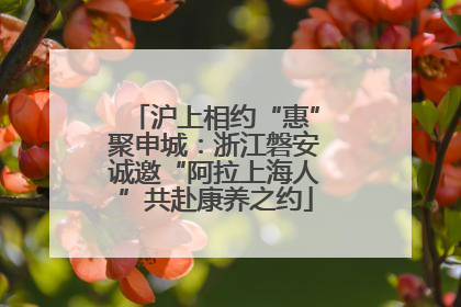 沪上相约“惠”聚申城：浙江磐安诚邀“阿拉上海人”共赴康养之约