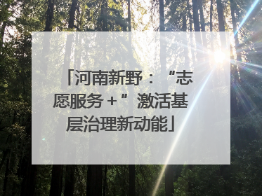 河南新野：“志愿服务＋”激活基层治理新动能