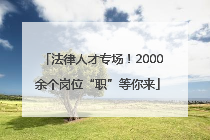 法律人才专场！2000余个岗位“职”等你来