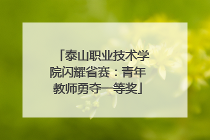泰山职业技术学院闪耀省赛：青年教师勇夺一等奖