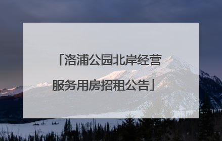 洛浦公园北岸经营服务用房招租公告