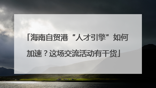 海南自贸港“人才引擎”如何加速？这场交流活动有干货