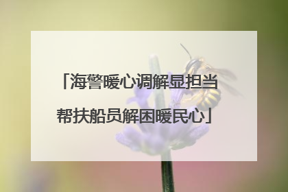 海警暖心调解显担当 帮扶船员解困暖民心