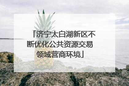 济宁太白湖新区不断优化公共资源交易领域营商环境