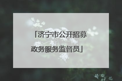 济宁市公开招募政务服务监督员