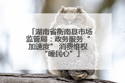 湖南省衡南县市场监管局：政务服务“加速度” 消费维权“暖民心”