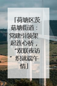 荷塘区茨菇塘街道：党建引领架起连心桥，“双联夜访”织就端午情