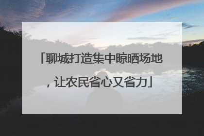 聊城打造集中晾晒场地，让农民省心又省力