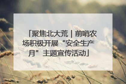 聚焦北大荒｜前哨农场积极开展“安全生产月”主题宣传活动