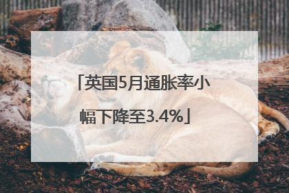 英国5月通胀率小幅下降至3.4%