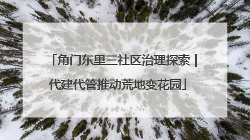 角门东里三社区治理探索｜代建代管推动荒地变花园