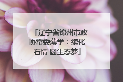 辽宁省锦州市政协常委薄学：续化石情 圆生态梦