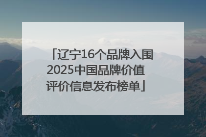 辽宁16个品牌入围2025中国品牌价值评价信息发布榜单