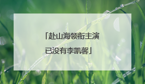 赴山海领衔主演已没有李凯馨