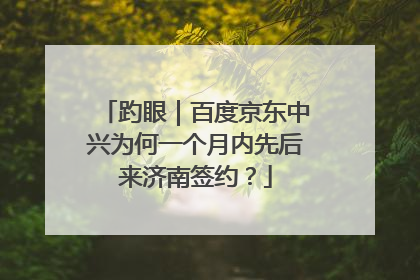 趵眼｜百度京东中兴为何一个月内先后来济南签约？