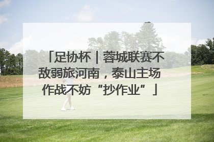 足协杯｜蓉城联赛不敌弱旅河南，泰山主场作战不妨“抄作业”