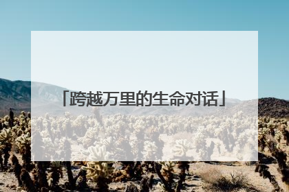 跨越万里的生命对话