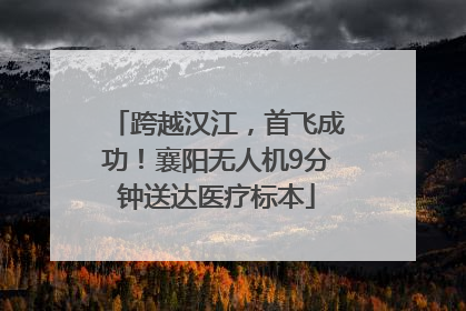 跨越汉江，首飞成功！襄阳无人机9分钟送达医疗标本