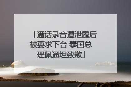 通话录音遭泄露后被要求下台 泰国总理佩通坦致歉