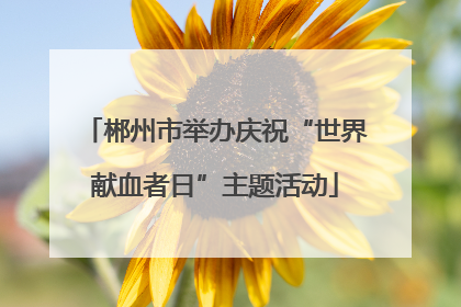 郴州市举办庆祝“世界献血者日”主题活动