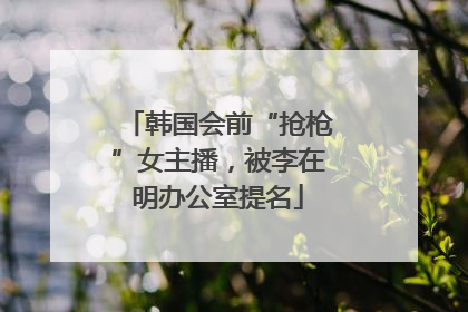 韩国会前“抢枪”女主播，被李在明办公室提名