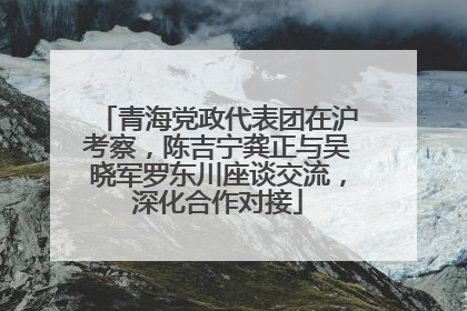 青海党政代表团在沪考察，陈吉宁龚正与吴晓军罗东川座谈交流，深化合作对接