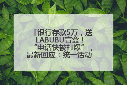 银行存款5万，送LABUBU盲盒！“电话快被打爆”，最新回应：统一活动，进货渠道不清楚