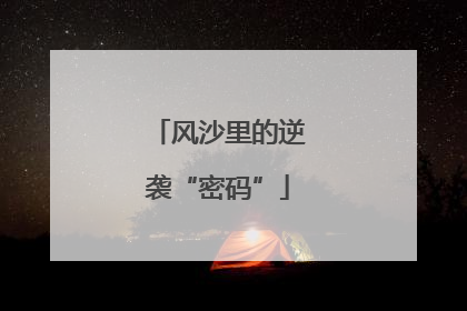 风沙里的逆袭“密码”