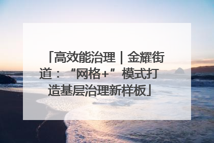 高效能治理｜金耀街道：“网格+”模式打造基层治理新样板