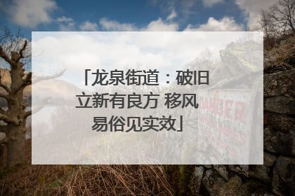 龙泉街道：破旧立新有良方 移风易俗见实效