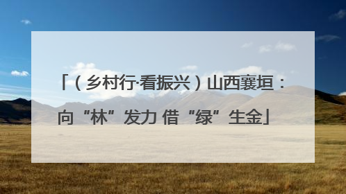 （乡村行·看振兴）山西襄垣：向“林”发力 借“绿”生金