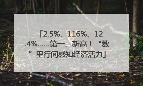 2.5%、116%、12.4%……第一、新高！“数”里行间感知经济活力