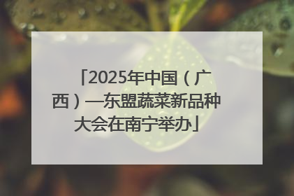2025年中国（广西）—东盟蔬菜新品种大会在南宁举办