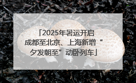 2025年暑运开启 成都至北京、上海新增“夕发朝至”动卧列车
