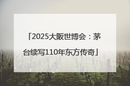 2025大阪世博会：茅台续写110年东方传奇