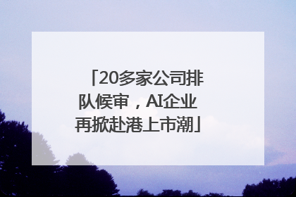 20多家公司排队候审，AI企业再掀赴港上市潮