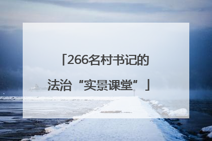 266名村书记的法治“实景课堂”